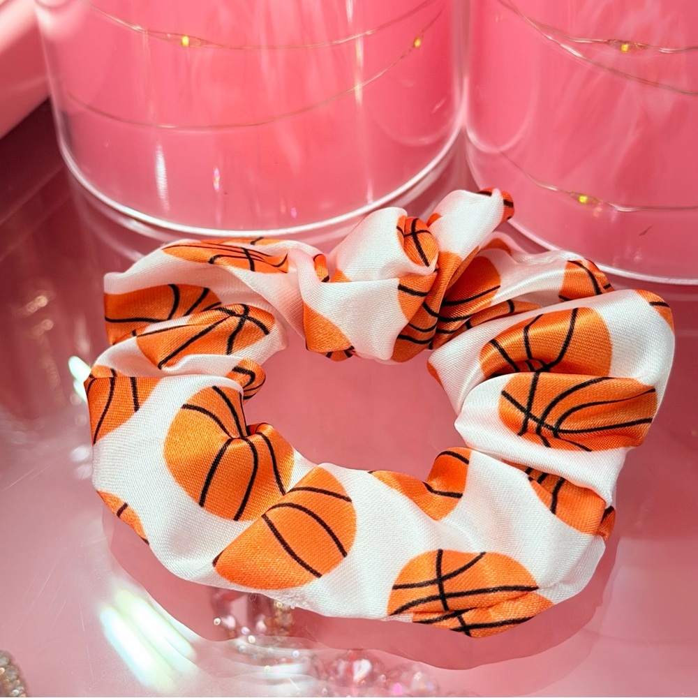 Basketball Scrunchie & Earrings Set - Picture 2 of 4